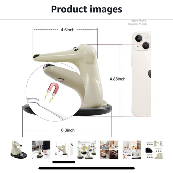 Rideco Modern Decor Resin Dog Sculpture Magnetic Holder & Tray - Picture 3 of 14